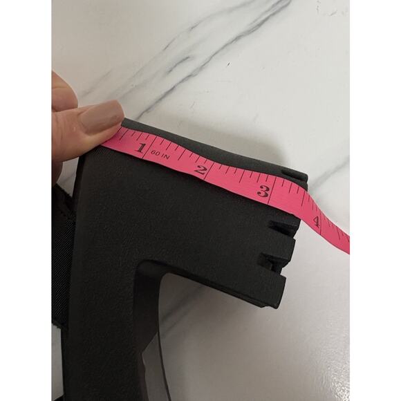 Mudd Womens Y2K Black Platform Block Heel Sandals 8.5 Lug Sole Stretch Straps - Picture 9 of 9